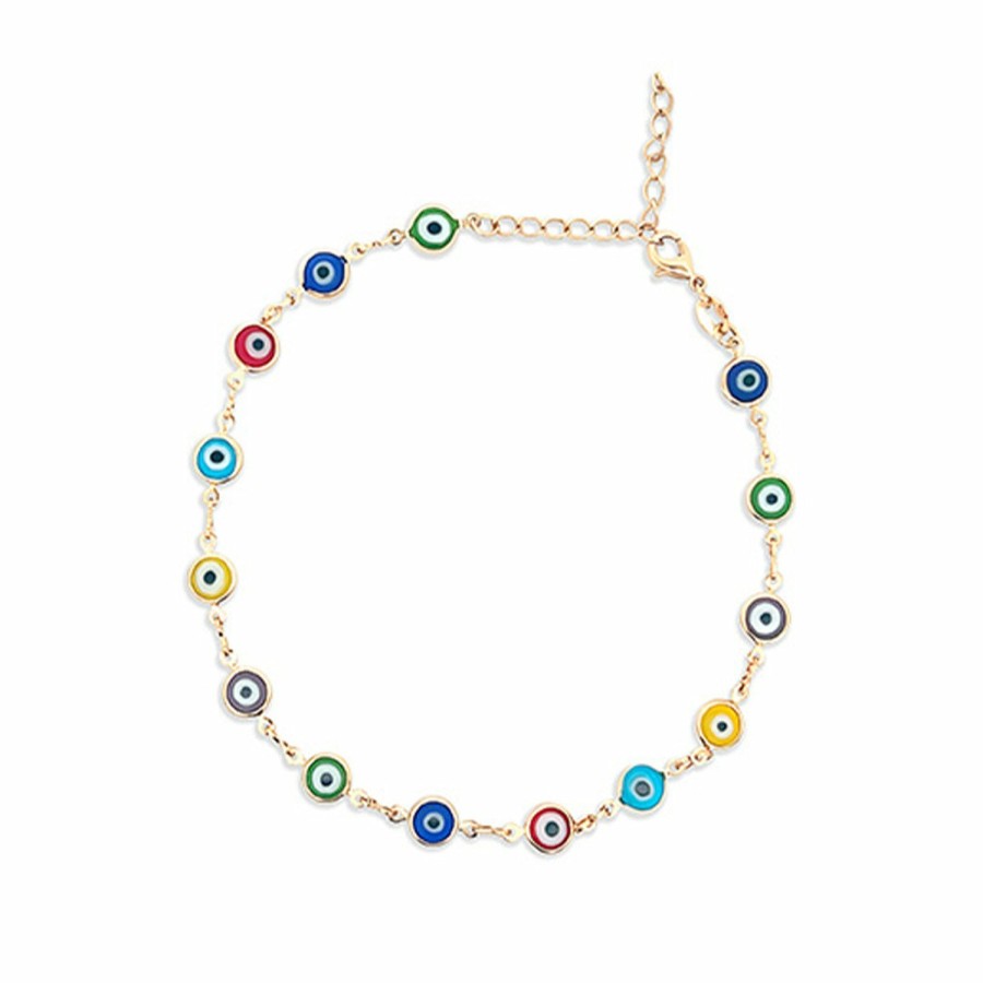 Shop The M Jewelers | The Full Color Evil Eye Link Anklet