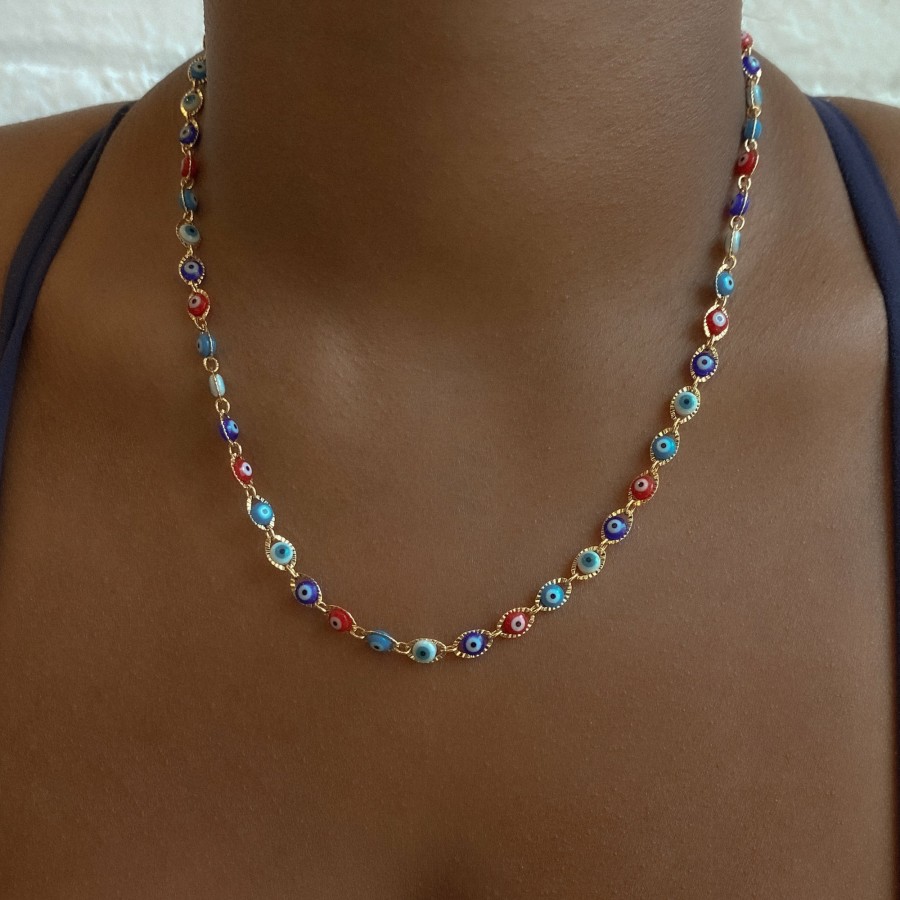 Shop The M Jewelers | The Full Color Evil Eye Link Necklace