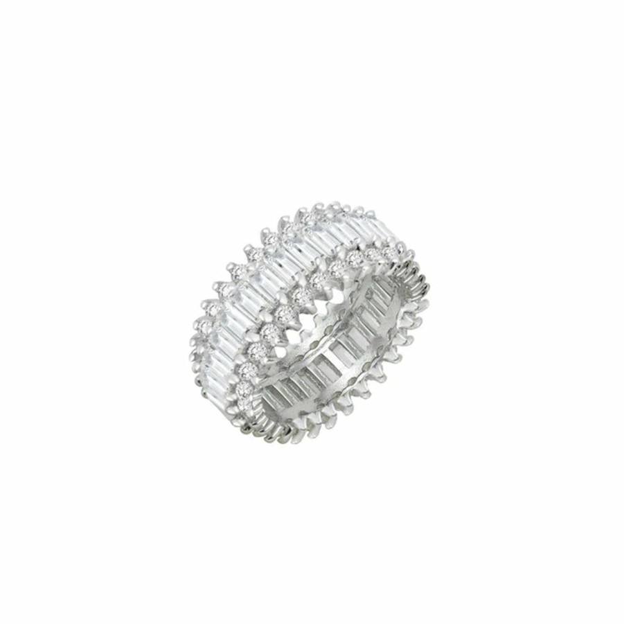 Shop The M Jewelers Iced Out Rings | The Three Row Eternity Band